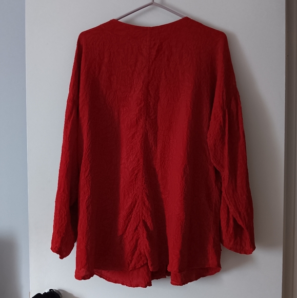 URU Orange Textured Silk Jacket One Size - Picture 3 of 5